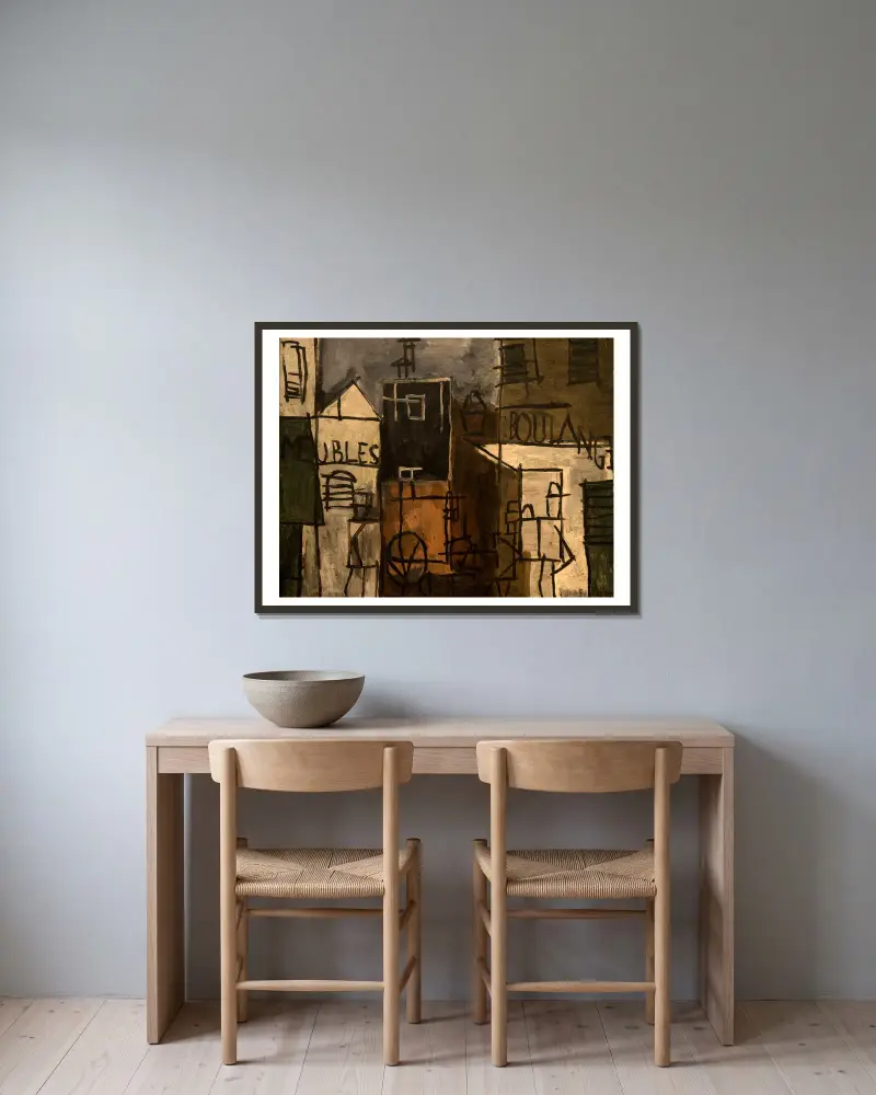 Pintura constructiva, 1928 av Joaquín Torres-García inramad på en vägg