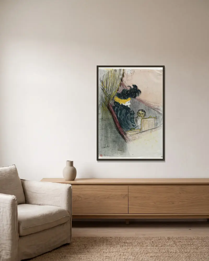En furstlig idyll, Clara Ward av Henri de Toulouse-Lautrec inramad på en vägg