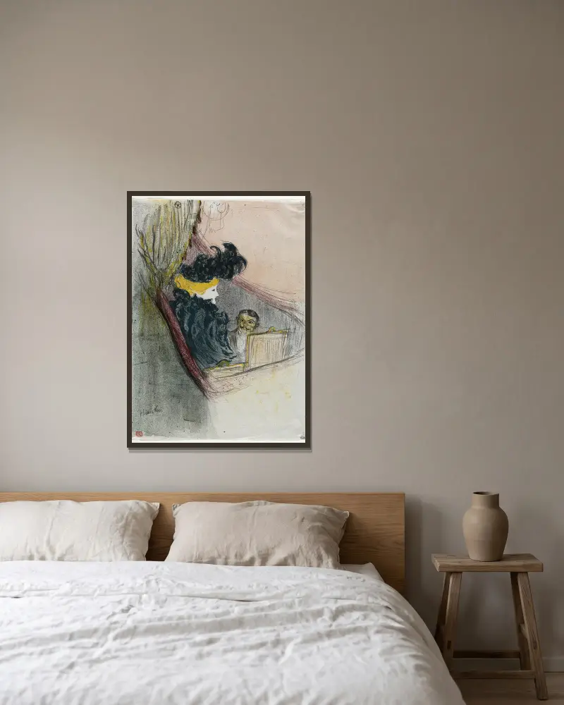 En furstlig idyll, Clara Ward av Henri de Toulouse-Lautrec inramad på en vägg