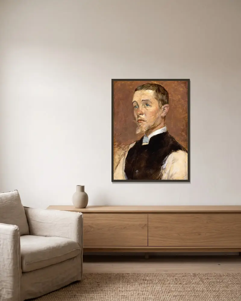 Albert (René) Grenier (1858–1925) av Henri de Toulouse-Lautrec inramad på en vägg