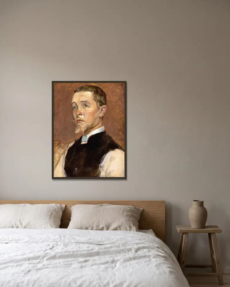 Albert (René) Grenier (1858–1925) av Henri de Toulouse-Lautrec inramad på en vägg