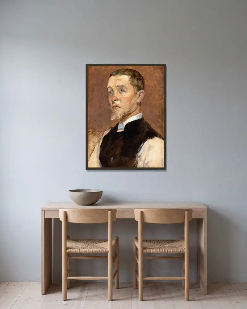 Albert (René) Grenier (1858–1925) av Henri de Toulouse-Lautrec inramad på en vägg