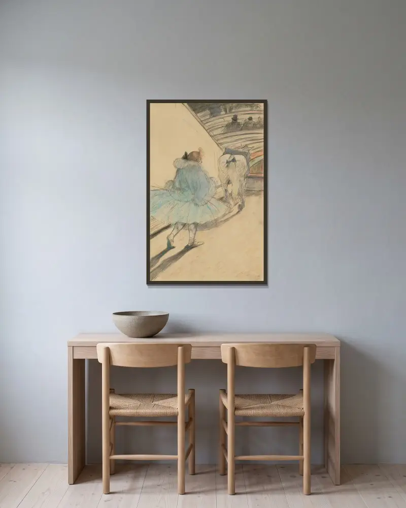Im Zirkus; Einzug in die Manege von Henri de Toulouse-Lautrec gerahmt an einer Wand