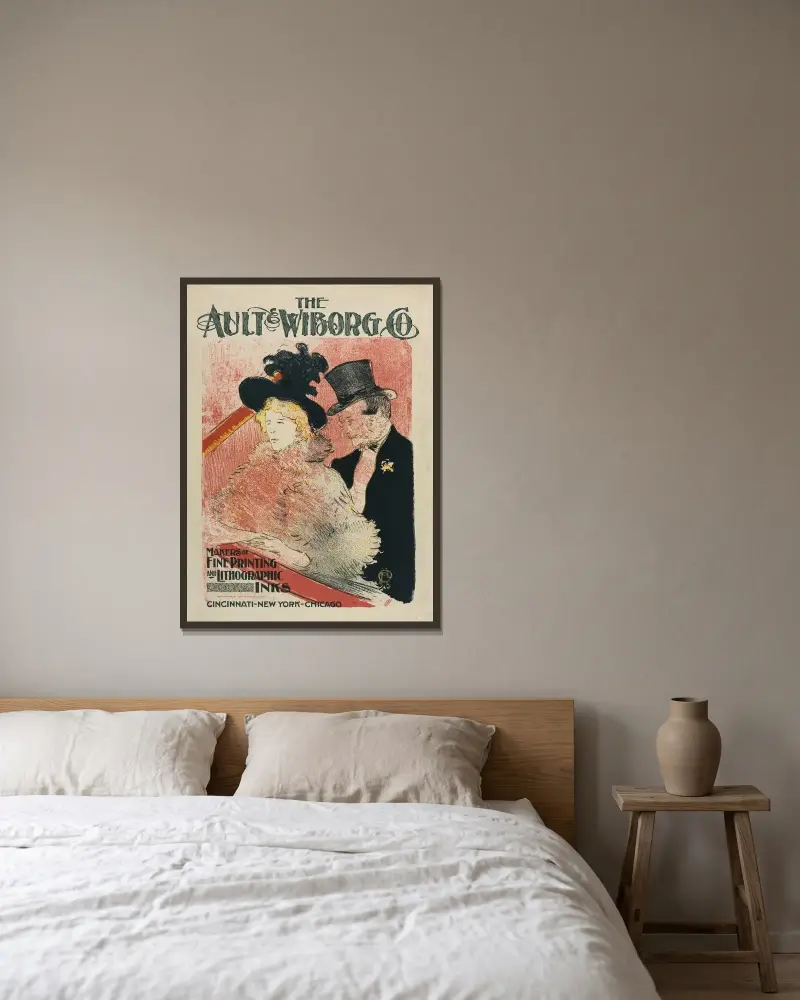 På konsert av Henri de Toulouse-Lautrec inramad på en vägg