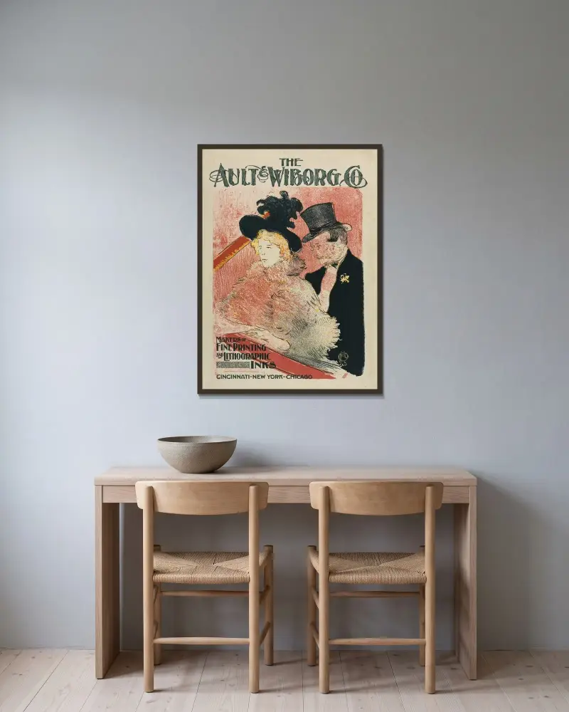 På konsert av Henri de Toulouse-Lautrec inramad på en vägg