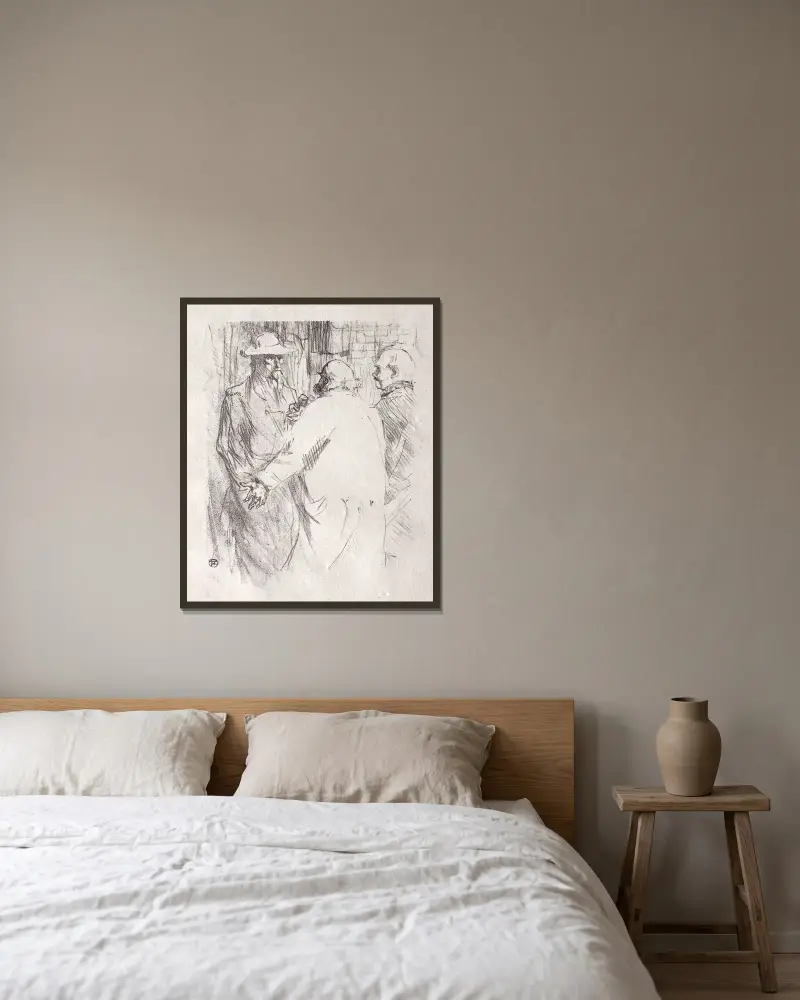Vid foten av Sinai: Clemenceau i Busk av Henri de Toulouse-Lautrec inramad på en vägg
