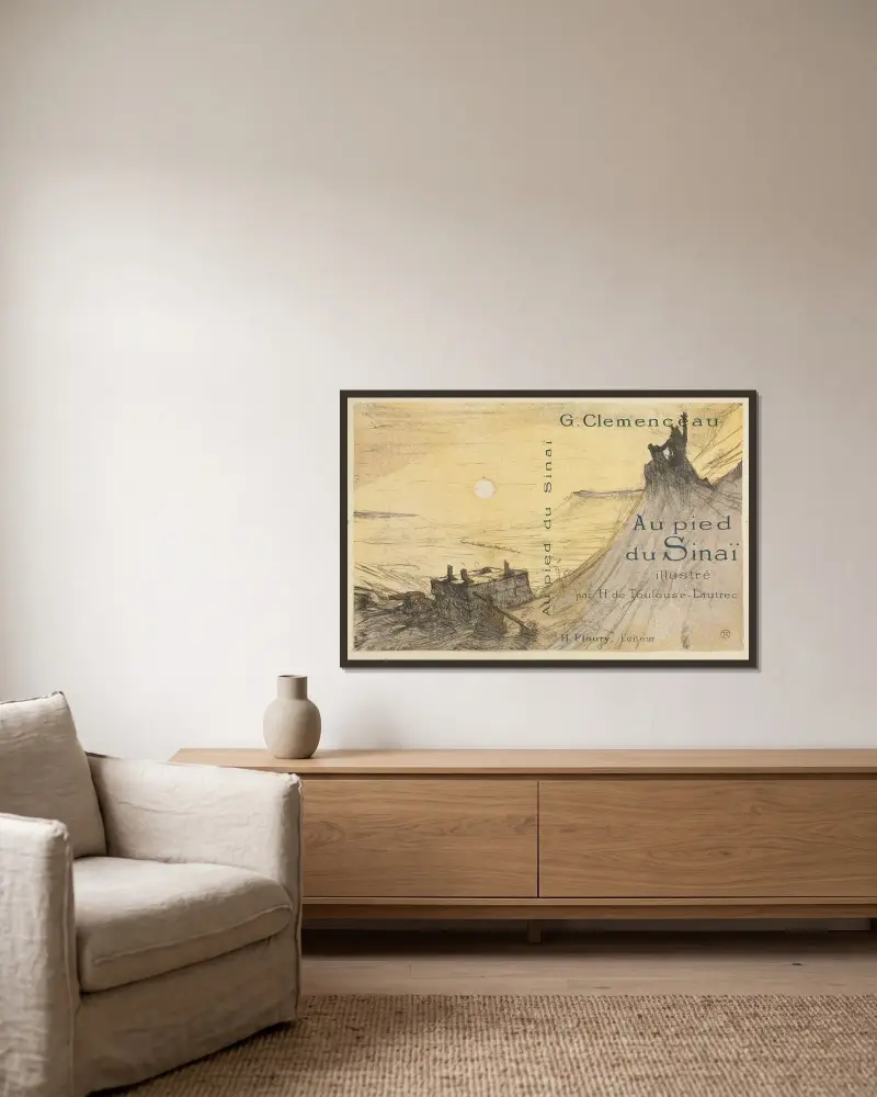 Vid foten av Sinai – främre omslag av Henri de Toulouse-Lautrec inramad på en vägg