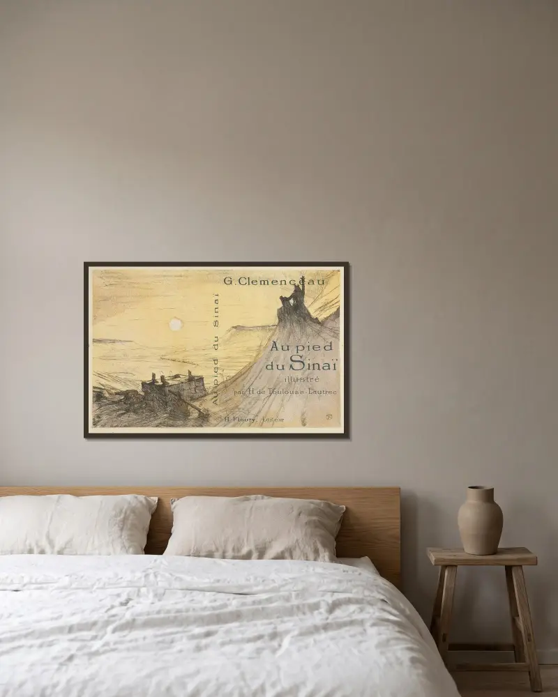 Vid foten av Sinai – främre omslag av Henri de Toulouse-Lautrec inramad på en vägg