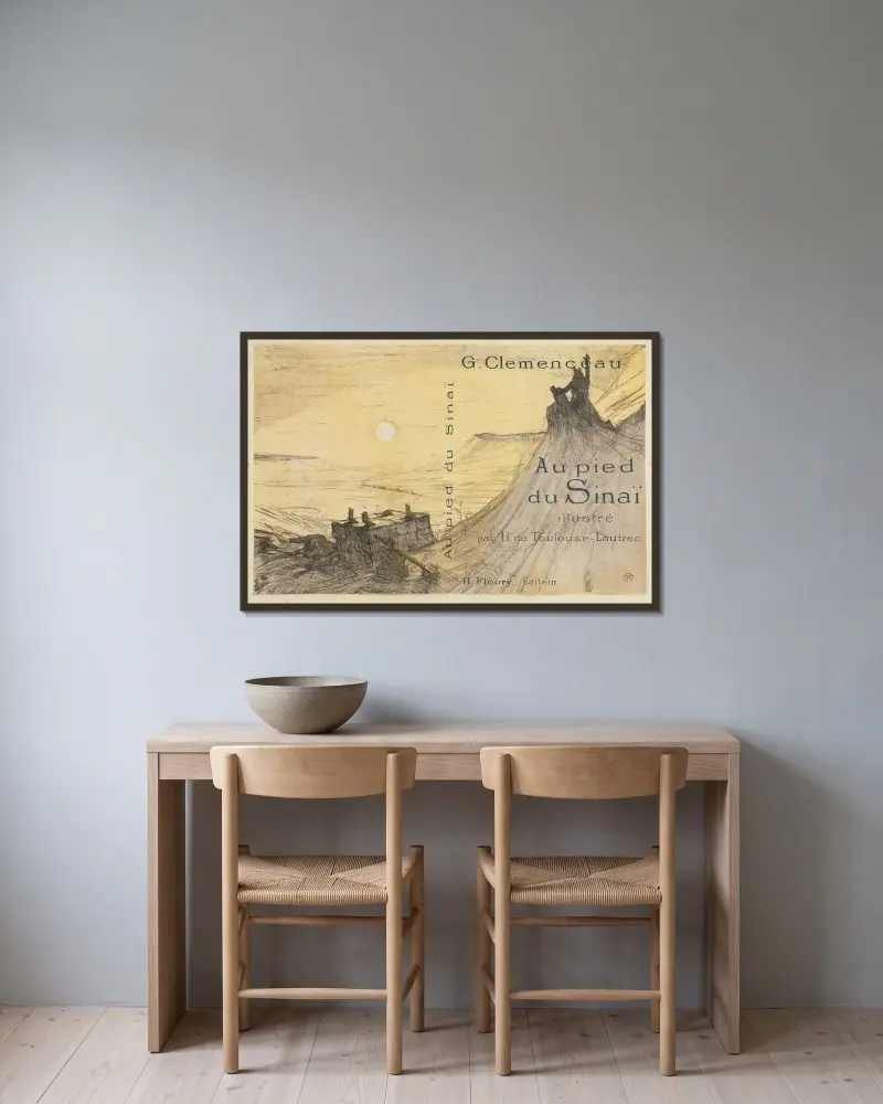 Vid foten av Sinai – främre omslag av Henri de Toulouse-Lautrec inramad på en vägg