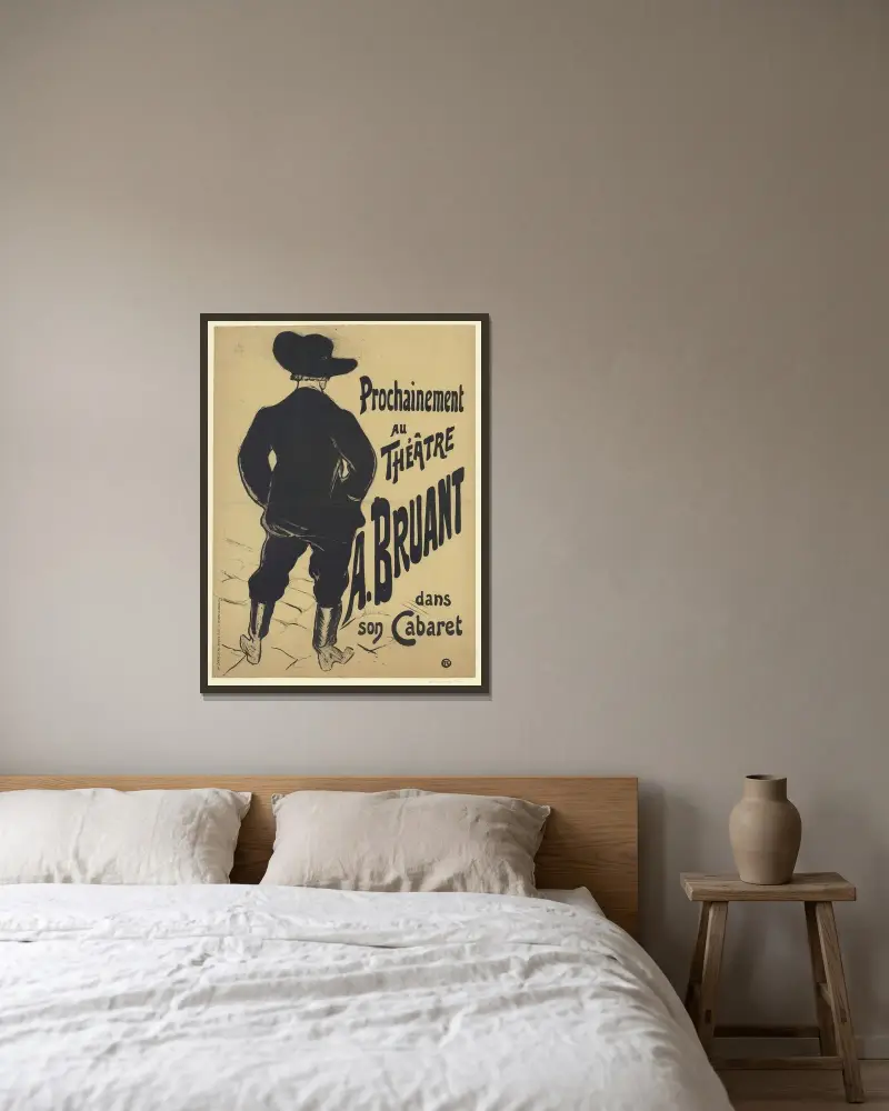 Bruant im Mirliton. Bald im Theater, A. Bruant in seinem Kabarett von Henri de Toulouse-Lautrec gerahmt an einer Wand