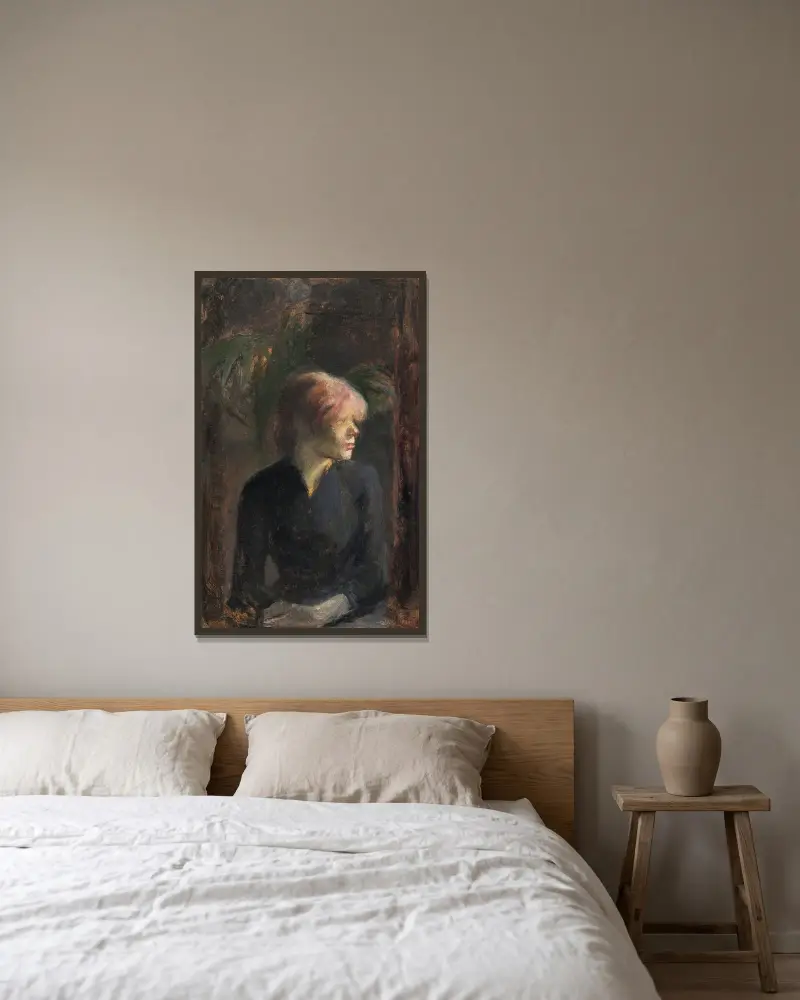 Carmen Gaudin av Henri de Toulouse-Lautrec inramad på en vägg