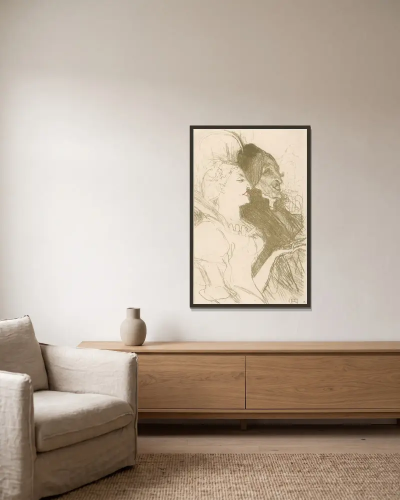 Carnival av Henri de Toulouse-Lautrec inramad på en vägg