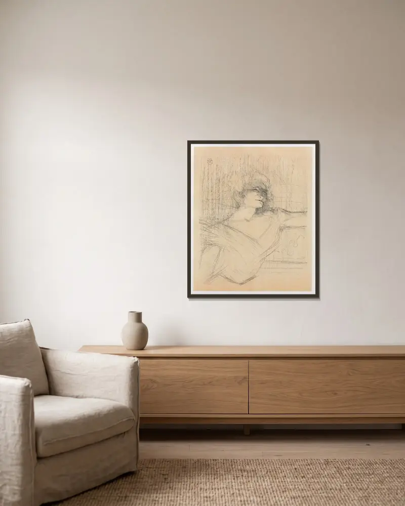 Dans la glu av Henri de Toulouse-Lautrec inramad på en vägg