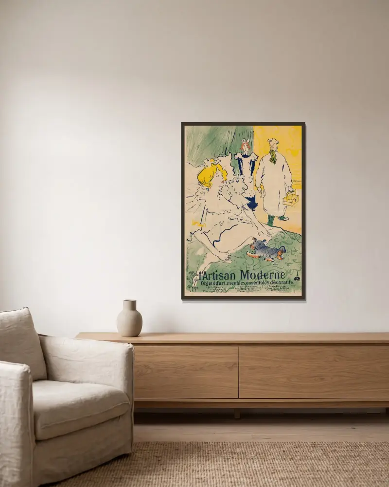 Nowoczesny rzemieślnik, Henri de Toulouse-Lautrec w ramie na ścianie