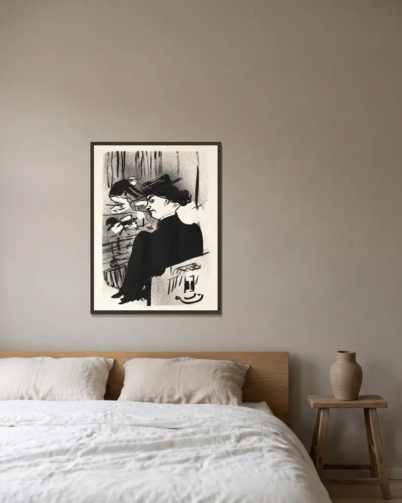 Le Café-Concert; Eine Zuschauerin von Henri de Toulouse-Lautrec gerahmt an einer Wand