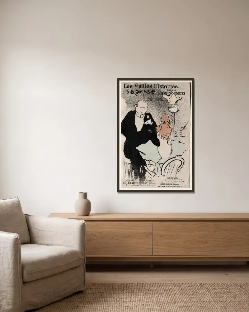 Gamla historier, Visdom av Henri de Toulouse-Lautrec inramad på en vägg