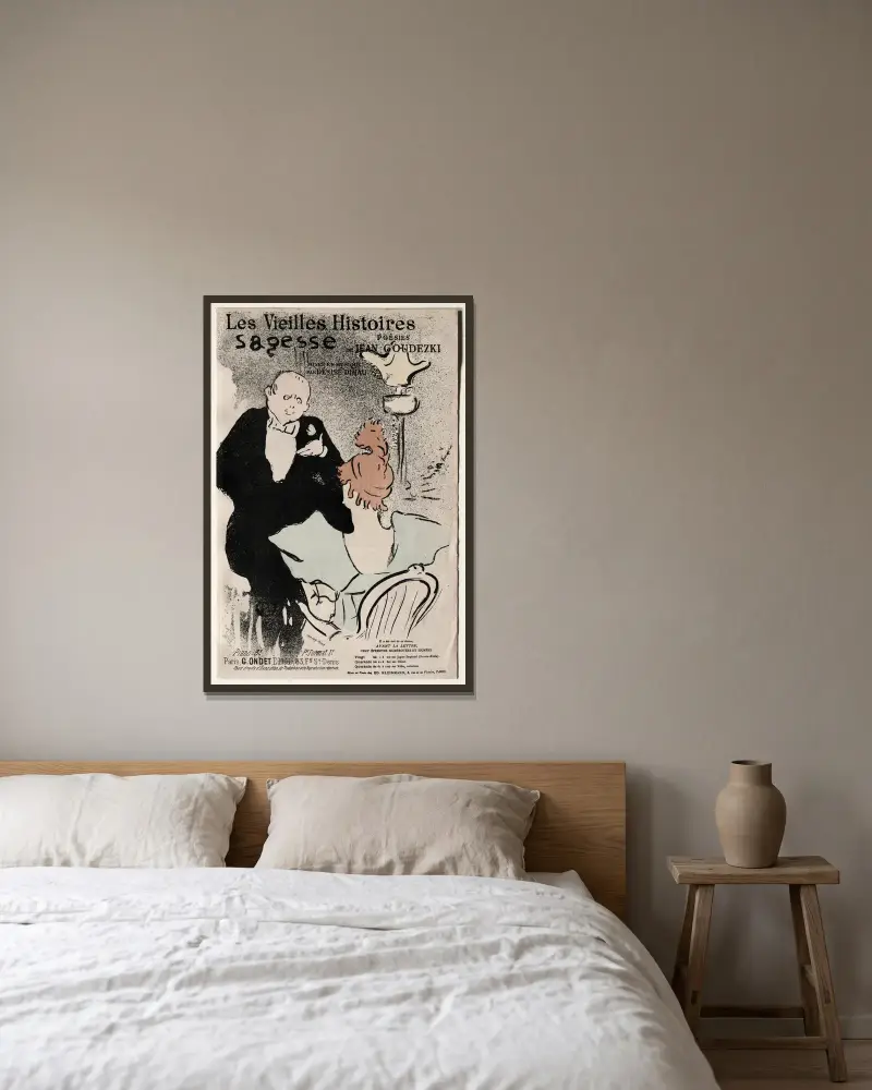 Gamla historier, Visdom av Henri de Toulouse-Lautrec inramad på en vägg
