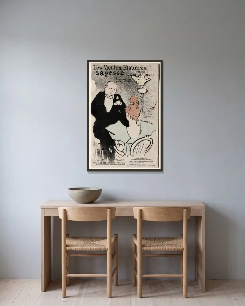 Gamla historier, Visdom av Henri de Toulouse-Lautrec inramad på en vägg