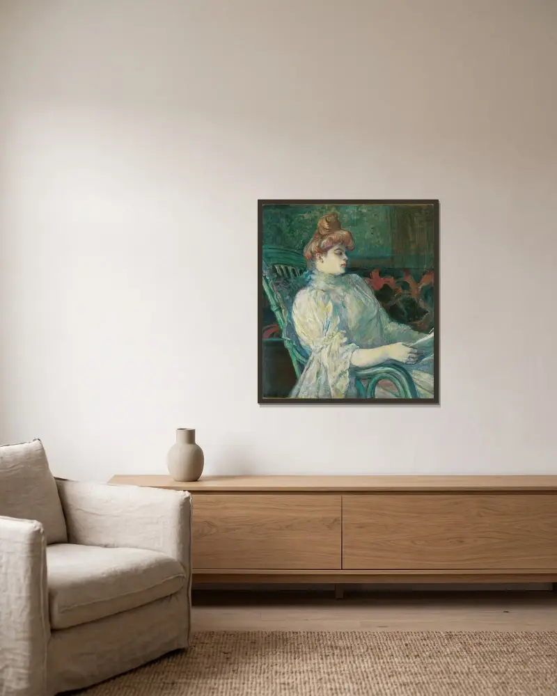 Madame Marthe X–Bordeaux av Henri de Toulouse-Lautrec inramad på en vägg