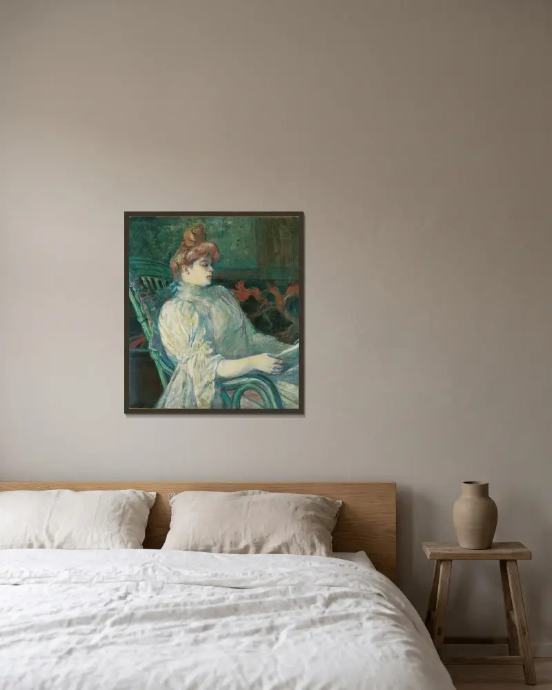 Madame Marthe X–Bordeaux av Henri de Toulouse-Lautrec inramad på en vägg