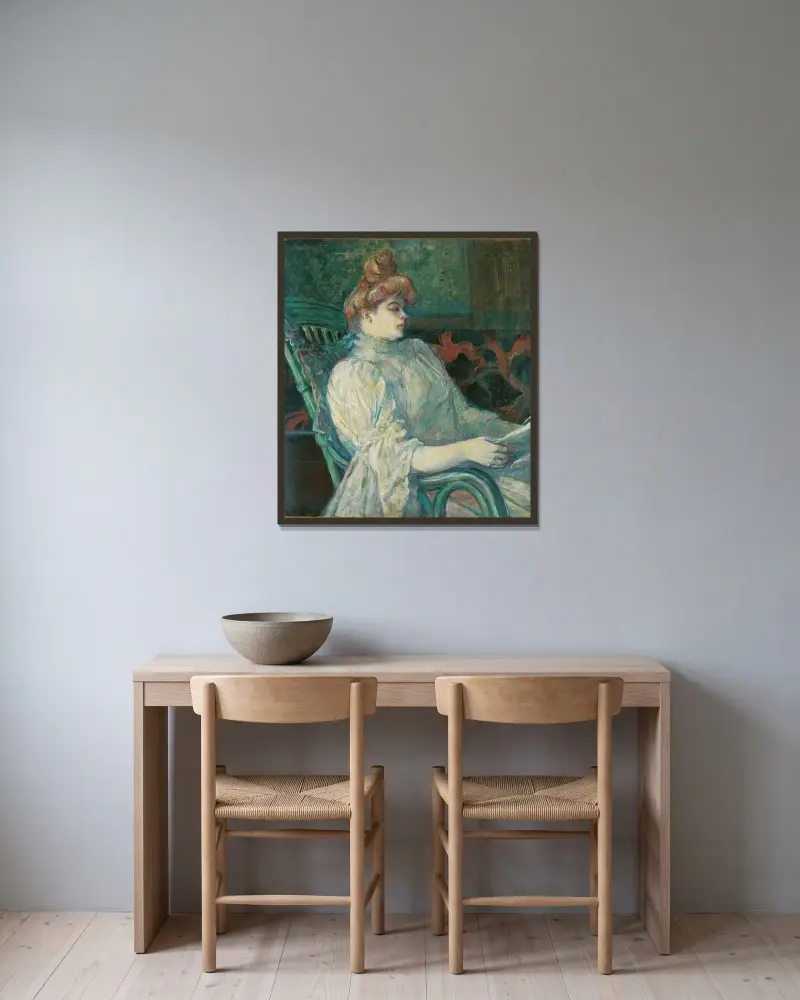Madame Marthe X–Bordeaux av Henri de Toulouse-Lautrec inramad på en vägg