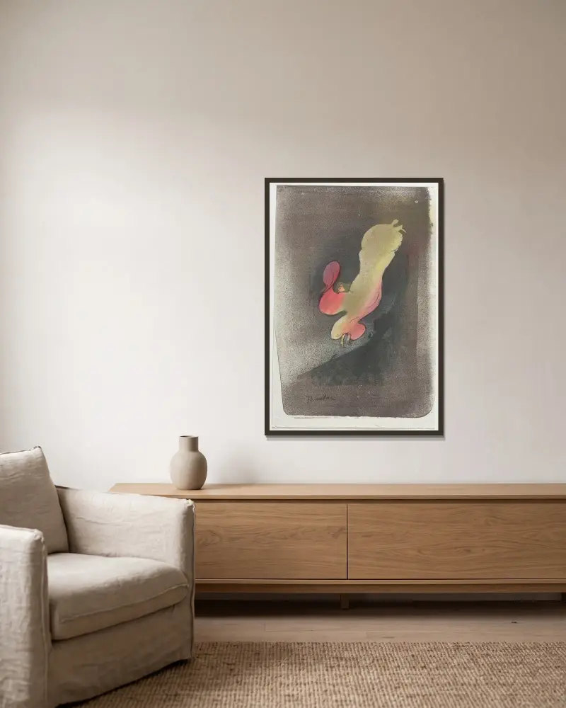 Miss Loïe Fuller av Henri de Toulouse-Lautrec inramad på en vägg