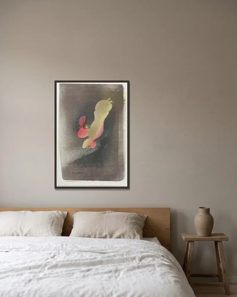 Miss Loïe Fuller av Henri de Toulouse-Lautrec inramad på en vägg