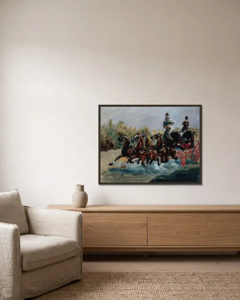 Nice, Andenken an die Promenade des Anglais von Henri de Toulouse-Lautrec gerahmt an einer Wand