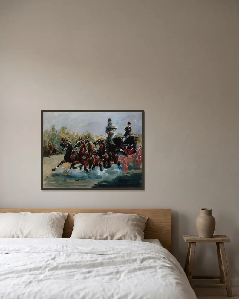 Nice, Andenken an die Promenade des Anglais von Henri de Toulouse-Lautrec gerahmt an einer Wand