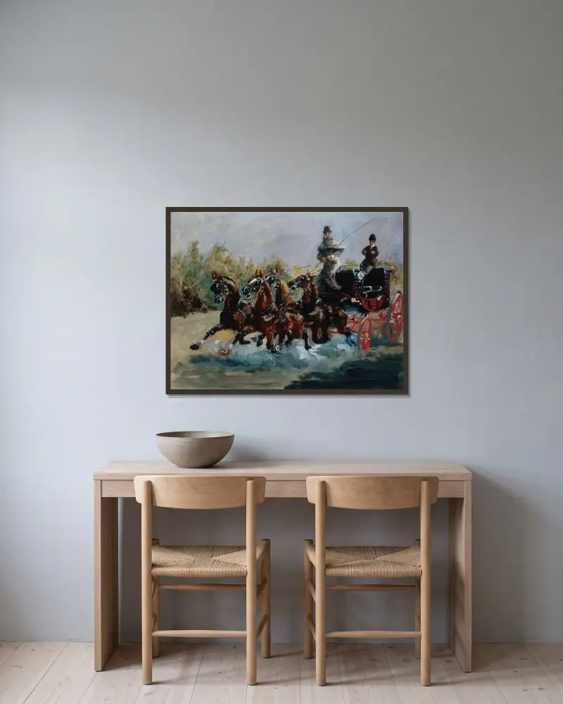 Nice, Andenken an die Promenade des Anglais von Henri de Toulouse-Lautrec gerahmt an einer Wand