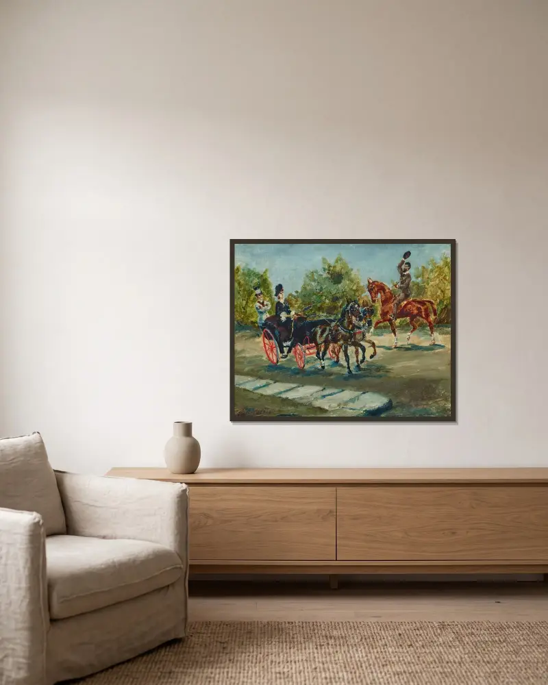 Nice. På Promenade des Anglais av Henri de Toulouse-Lautrec inramad på en vägg