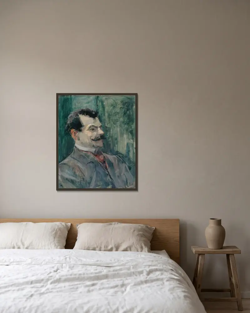 Porträtt av André Rivoire av Henri de Toulouse-Lautrec inramad på en vägg