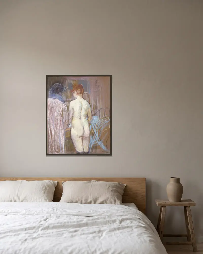 Prostitutes av Henri de Toulouse-Lautrec inramad på en vägg