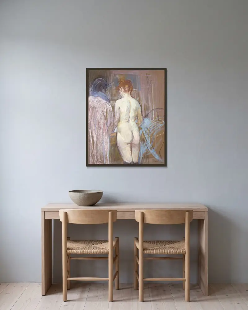 Prostitutes av Henri de Toulouse-Lautrec inramad på en vägg