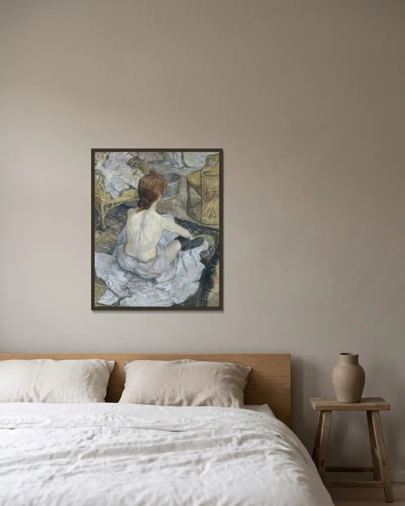 Rousse, även kallad Toaletten av Henri de Toulouse-Lautrec inramad på en vägg