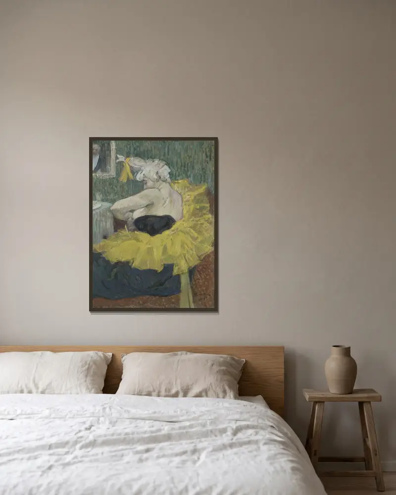 Der Clown Cha-U-Kao von Henri de Toulouse-Lautrec gerahmt an einer Wand