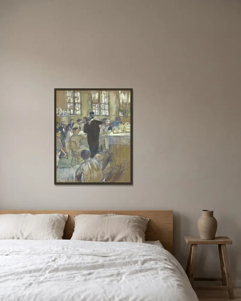 Eine Operation von Doktor Péan im Hôpital International von Henri de Toulouse-Lautrec gerahmt an einer Wand