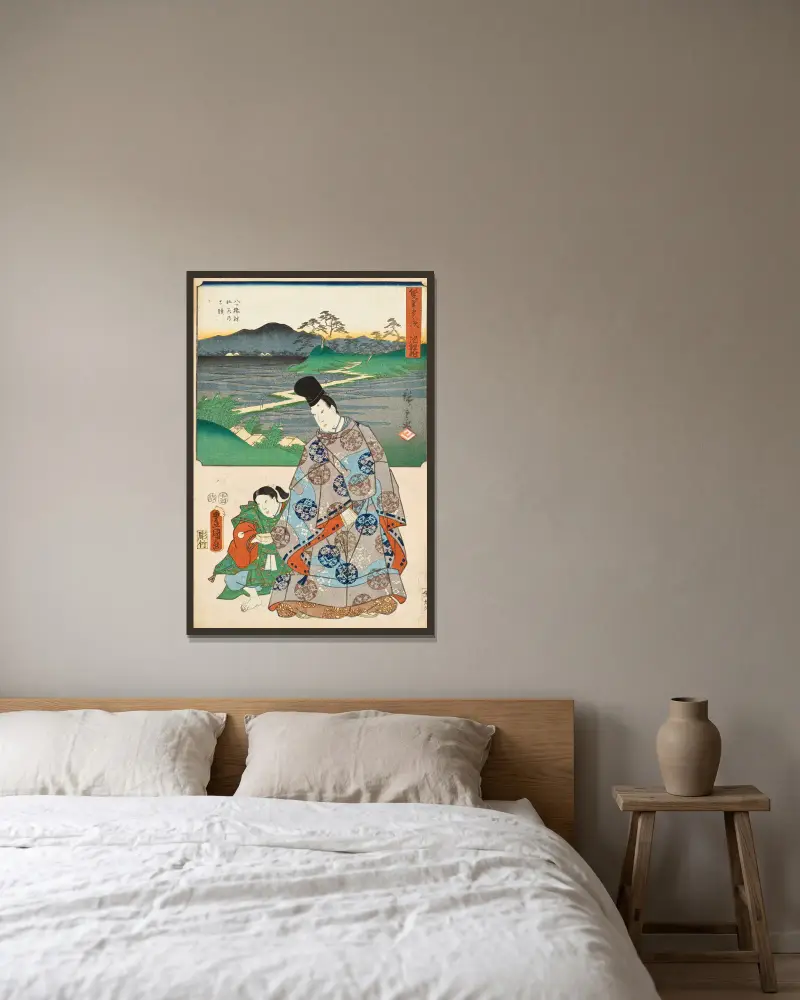 Čirjú, Utagawa Kunisada (Toyokuni III) v rámu na stěně