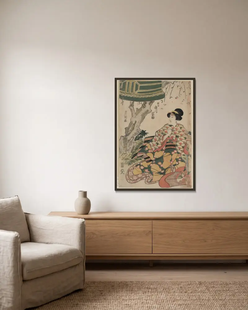Ichikawa Dannosuke no Tsunajo von Toyokuni Utagawa gerahmt an einer Wand