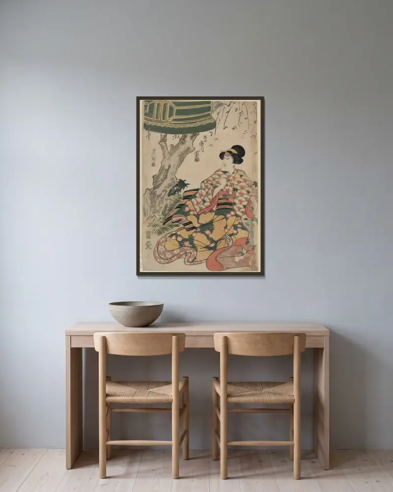 Ichikawa Dannosuke no Tsunajo von Toyokuni Utagawa gerahmt an einer Wand