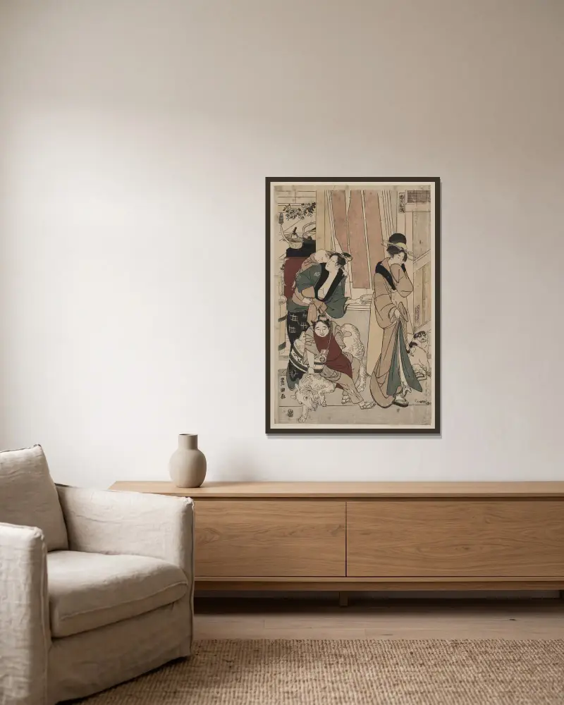 Satsuki, Toyokuni Utagawa v rámu na stěně