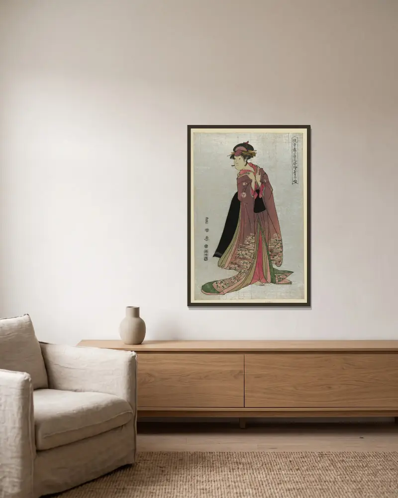 Yamatoya von Toyokuni Utagawa gerahmt an einer Wand