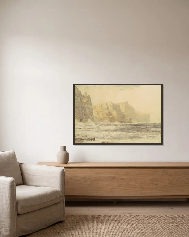 Baldart Castle, Kilkee, County Clare, Irland von William Trost Richards gerahmt an einer Wand
