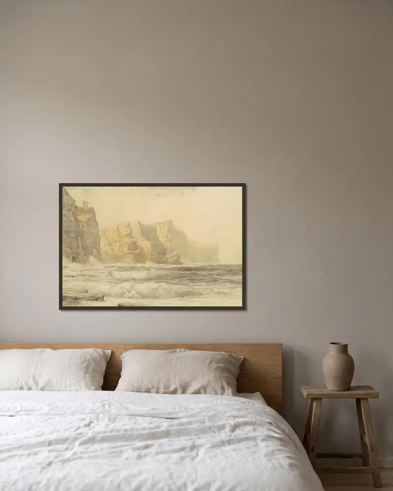 Baldart Castle, Kilkee, County Clare, Irland von William Trost Richards gerahmt an einer Wand