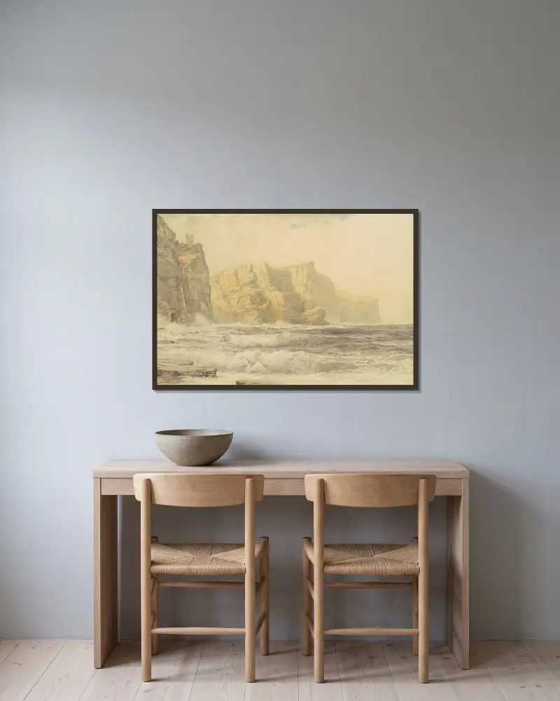 Baldart Castle, Kilkee, County Clare, Irland von William Trost Richards gerahmt an einer Wand