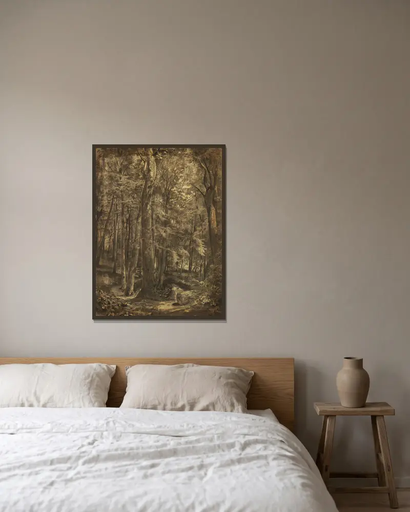 Im Wald von William Trost Richards gerahmt an einer Wand
