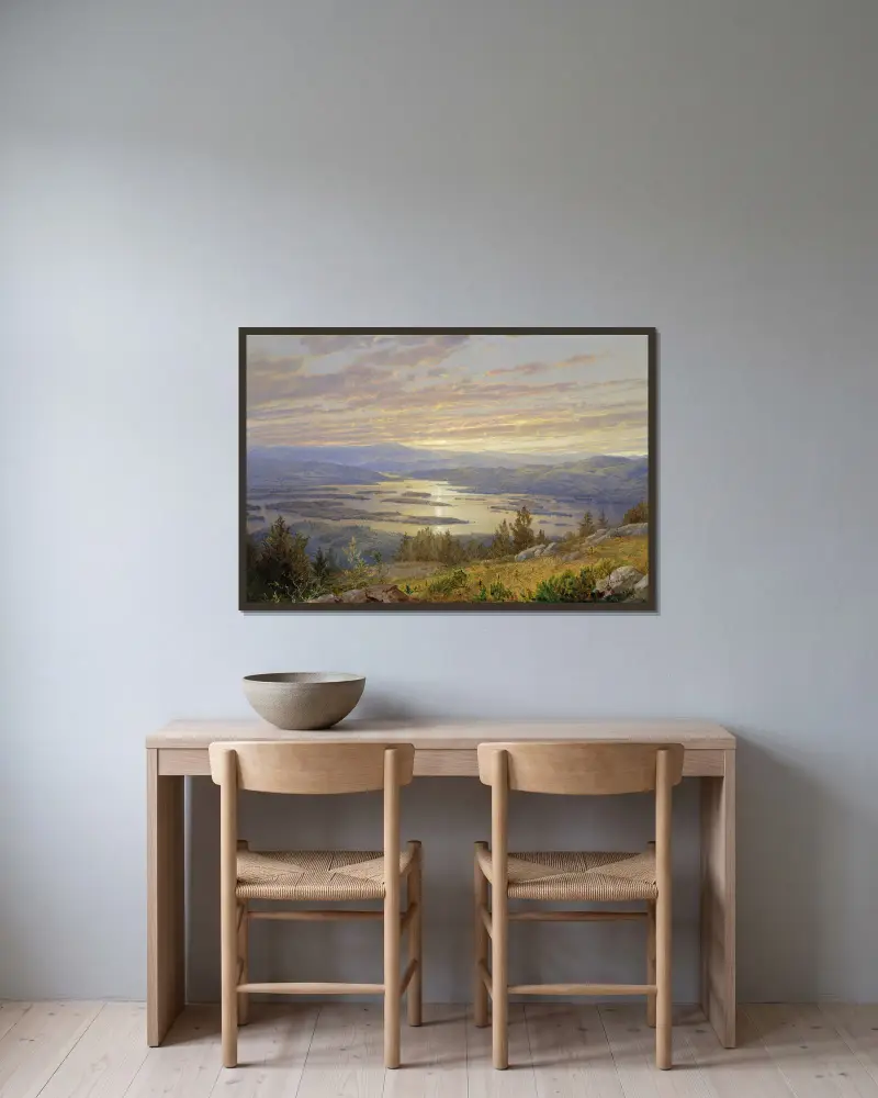 Lake Squam from Red Hill av William Trost Richards inramad på en vägg