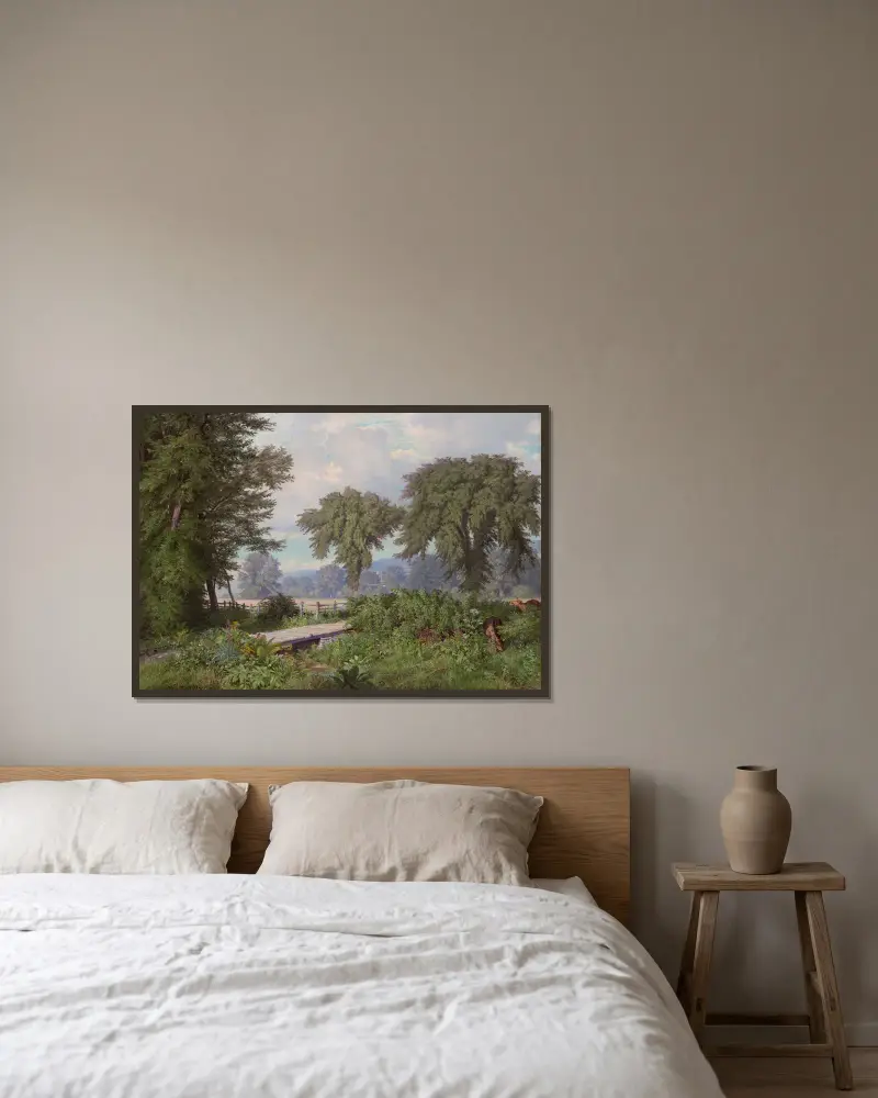 Landschaft von William Trost Richards gerahmt an einer Wand