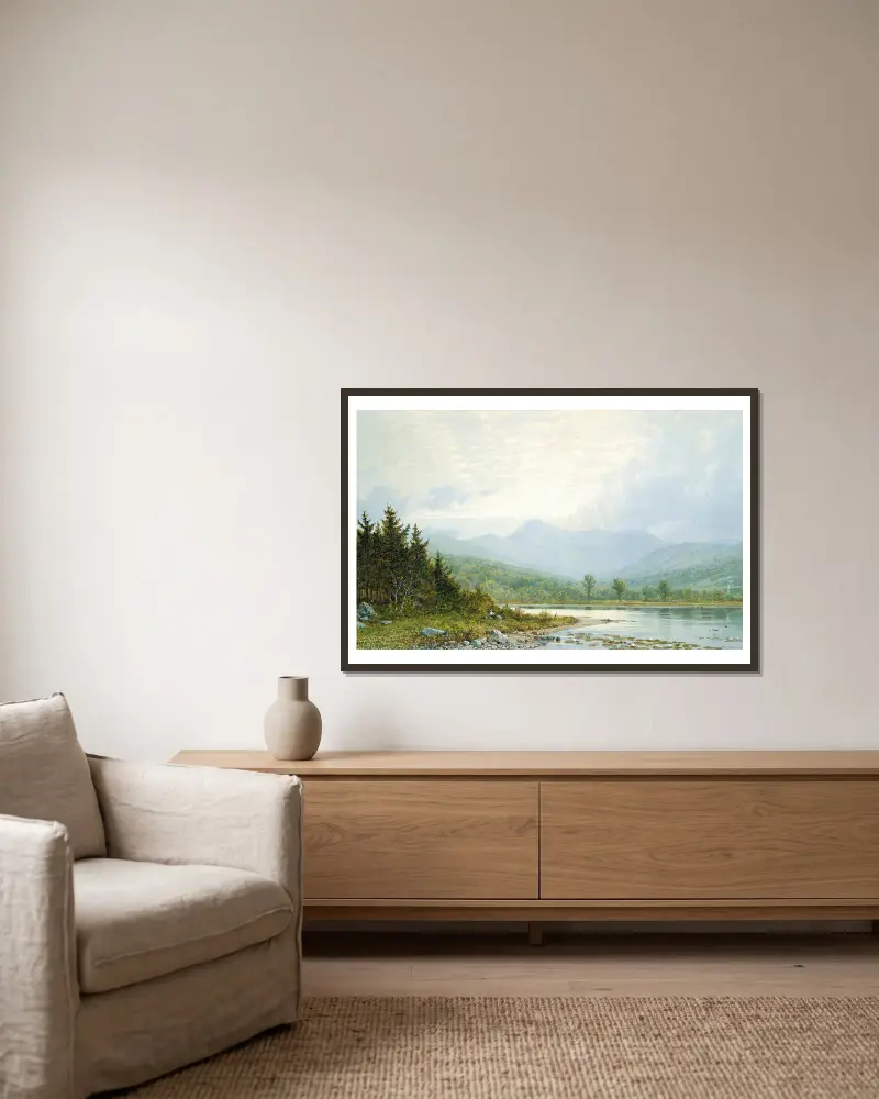 Solnedgång över Mount Chocorua, New Hampshire av William Trost Richards inramad på en vägg