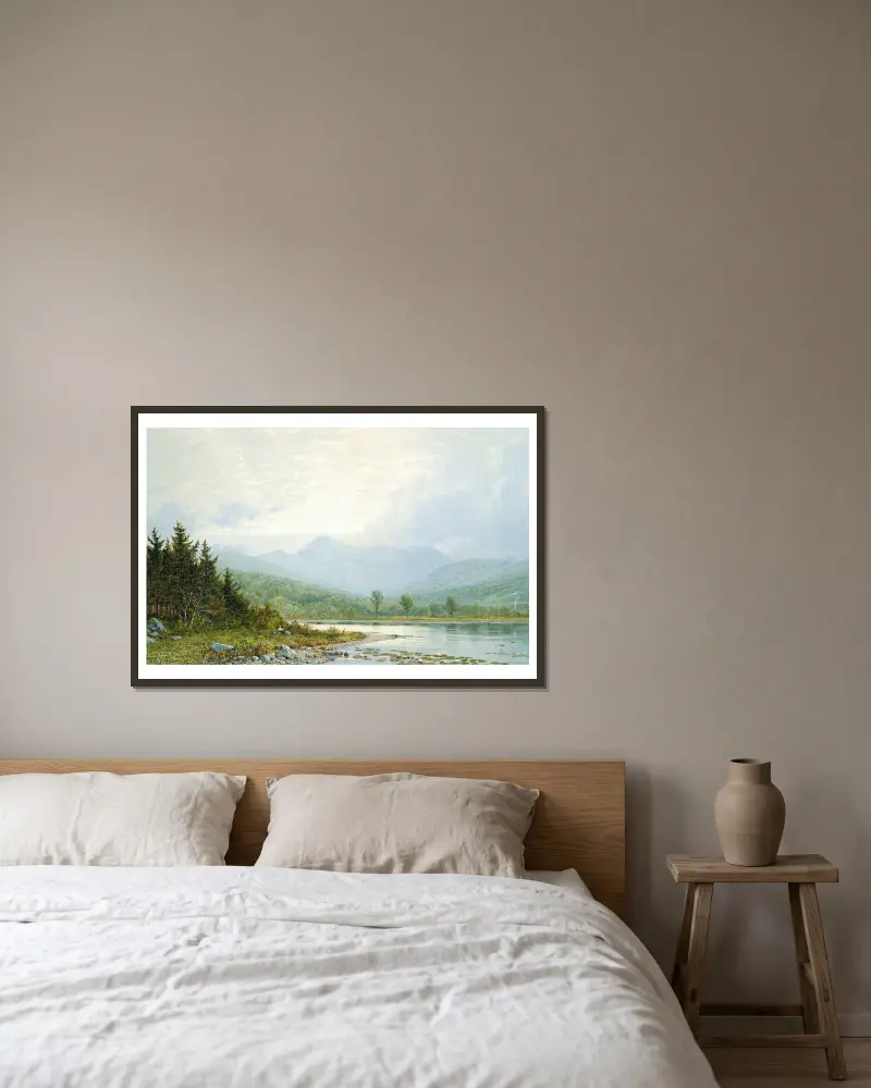 Solnedgång över Mount Chocorua, New Hampshire av William Trost Richards inramad på en vägg